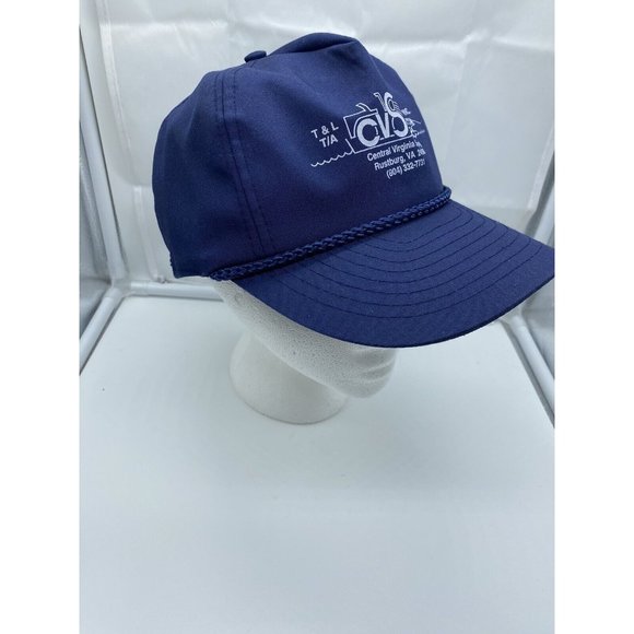 Central Virginia Supply Blue Baseball Hat Cap Vintage Strap-back w/ Ear Flaps - Picture 5 of 6